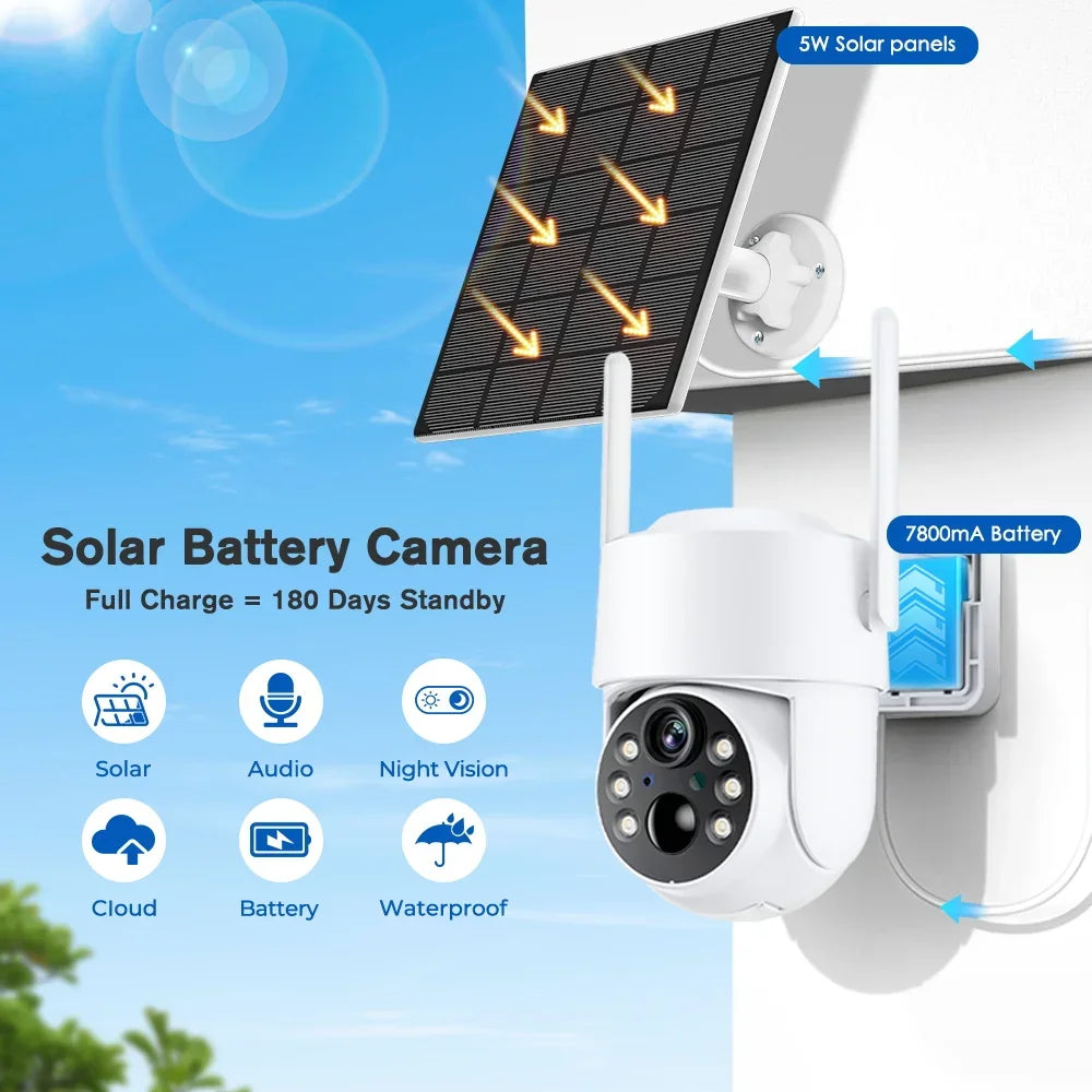 Caméra WiFi Solaire Extérieure PTZ 4MP